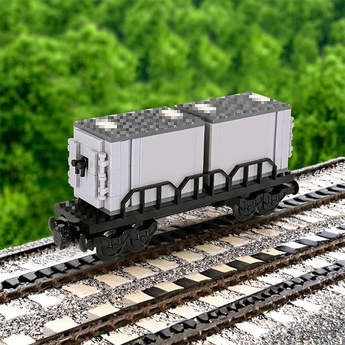 6IN1 City Freight Train Car Building Set DIY Toys for Teens and Adults Compatible with Lego 630 Building Accessory (Vintage Cart)