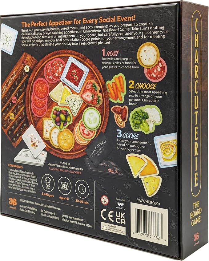 Charcuterie Board Game by 3WS - Deliciously Themed Strategy Game for 2-6 Players Ages 14+ - Perfect Food Lover's Game &amp Board Game Gift Idea for Family Night &amp Dinner Parties