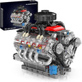 Mini V8 Engine Model Sets - 487 PCS DIY Building Toys Car Motor Kits That Runs - Gift Idea for Adults Boys Girls for Mechanic Engineering Construction