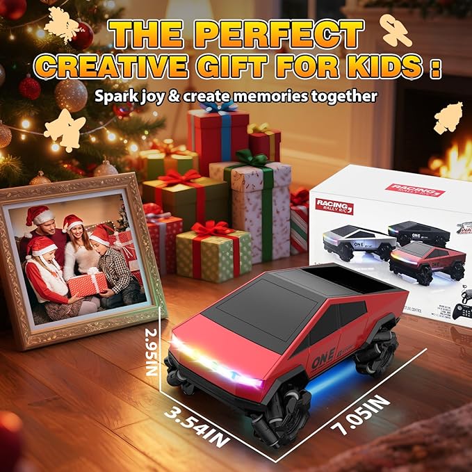 Gesture Sensing RC Stunt Car Toys for 6-12 Years Old Boys Girls 1/28 Scale 4WD RC Drift Car 2.4Ghz RC Cars Seven Light Modes Hand Controlled 360°Rotating Cool Birthday Gifts for Kids