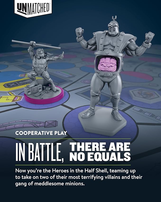 Restoration Games Unmatched Adventures Teenage Mutant Ninja Turtles - Cooperative Strategy Board Game for 1 to 4 Players - Heroes and Villains Expansion - 20-60 Min Playtime - Ages 9+