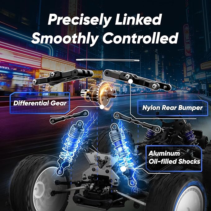 1/12 Brushless RC Cars for AdultsFast 50 mph Off-Road All Terrain Buggy4WD RC Buggy with 2.4GHz Remote Control and Two 3S Batteries25W Fast ChargingRTR 4X4 Electric RC Cars