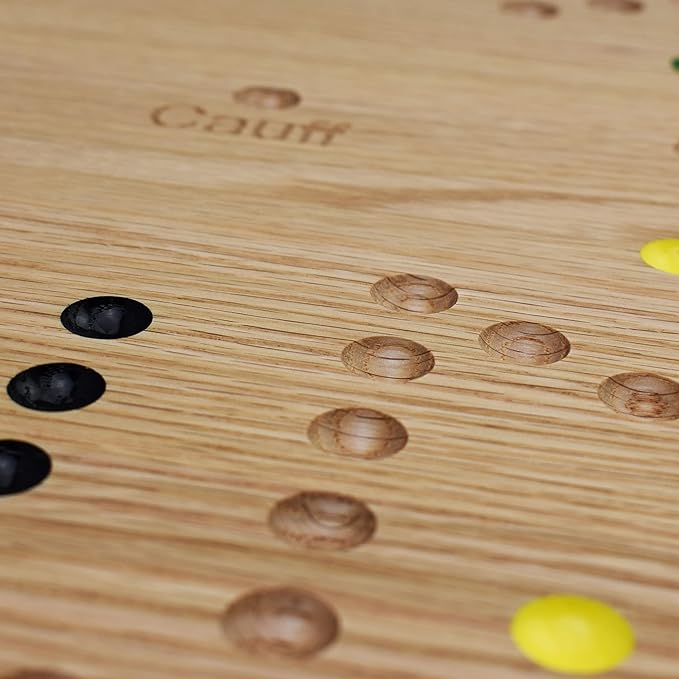 Solid Oak Double Sided Marble Board Game Hand Painted by Cauff (16 inch Oak)