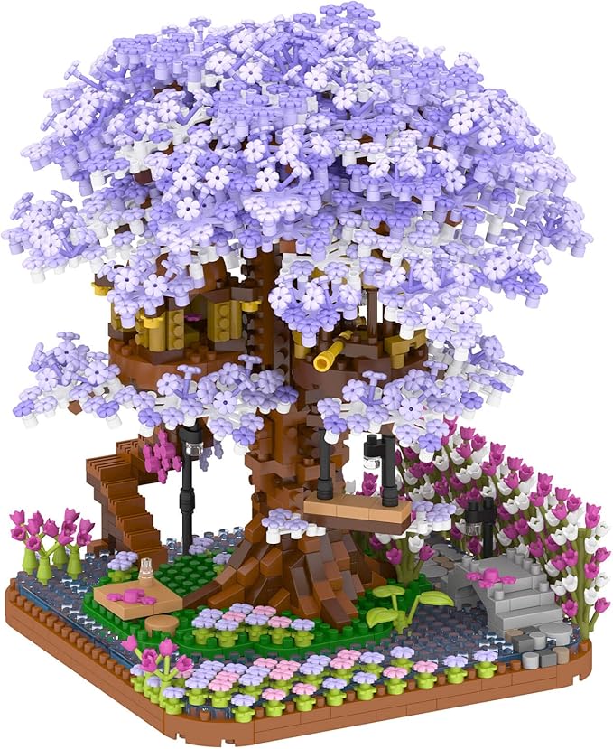 Cherry Blossom Bonsai Tree Building Set Flowers Tree House Model Sets for Adults 2200Pcs Micro Bricks Collectible Creative Gifts for Adults Girls Boys 14+