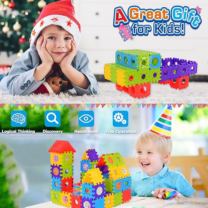 FUBAODA Building Blocks for Toddlers &amp Kids 180 Pcs Toy Building Sets – STEM Building Toys –Interlocking Building Blocks for Toddlers and Kids