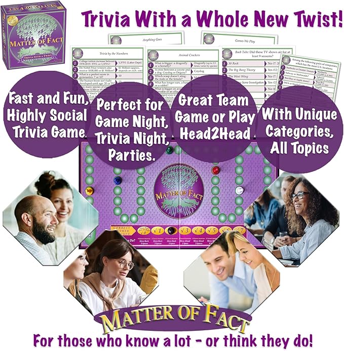Matter of Fact — Fast-Paced Rapid-Fire Trivia Challenge with Quirky Categories — Adult &amp Family Game Night Fun