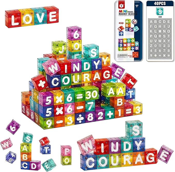 Magnetic Alphabet Letters and Numbers for Kids - 40 Piece Educational Learning Toys for Toddlers Ages 3-6 ABC Magnets for Preschool Kindergarten Homeschool with Storage Case