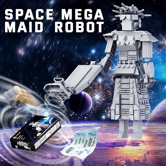 Mega Maid Spaceball I Creative Building Set with Mini Eagle 5 Space Movie Car Robot Model Building Kit Christmas Birthday Toy Gift for Fans Teens Kids 8+