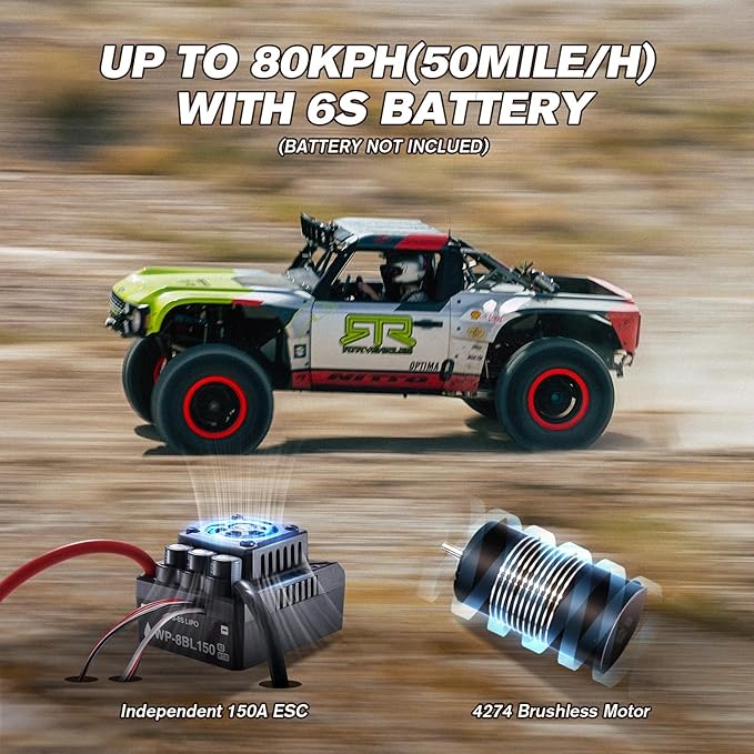 FMS 1/7 Ford Bronco RTR EB Fast RC Truck – Licensed by Ford &amp RTR Vehicles 80km/h Short Course Truck 4WD Brushless RC Car CNC Metal Parts Off-Road Rock Crawler 4x4 for Adults (2025 paint schem