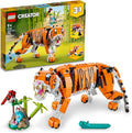 LEGO Creator 3 in 1 Majestic Tiger - Building Toy for Boys &amp Girls Ages 9+ - Gift for Easter Baskets - Kids Bedroom and Desk Decor - Build Tiger Panda or Koi Fish - 31129