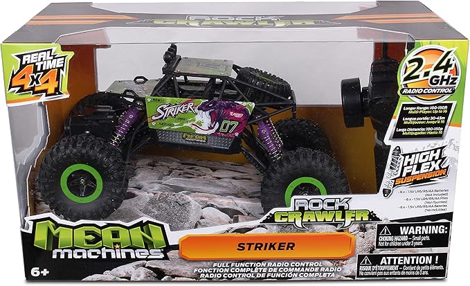 Mean Machine 1/16 R/C Rock Crawler Series [2.4GHz] Rock Crawler Striker Innovative Suspension System Powerful Motor Grippy Tires 150-foot Range Pistol Grip Controller Real time 4x4