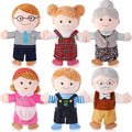 6 Pcs Family Hand Puppets 12 Inch Grandparents Mom &amp Dad Brother &amp Sister Plush Hand Puppet Toys Role-Play Toy Puppets for Kids Storytelling Imaginative Pretend Play Teaching Preschool(6 Fam