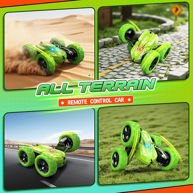 Remote Control Car 4WD 2.4GHz Fast RC Cars with Wheel Lights Toys for Age 3-12 Birthday Gifts Christmas Toys for 3-12 Year Olds Type-C Charging Rechargeable