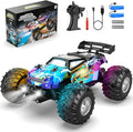 Remote Control Car All Terrain Remote Control Truck for Boy 2.4GHz Rc Car with Bodylight and Two Rechargeable Batteries 20KM/H Monster Truck Toys