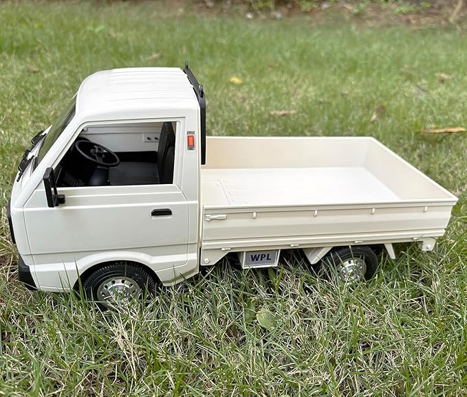 RC Kei Truck WPL D12 RC Car 1/10 Scale RC Drift Car Remote Control Kei Truck RTR 2.4G RWD 260 Motor Proportional Throttle Steering Dual Rate Carry Pickup Hobby Toys for Adult