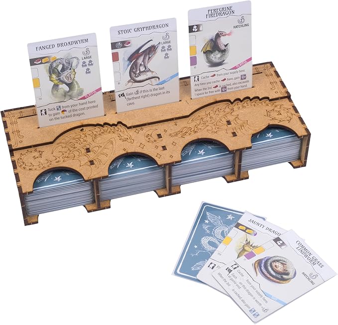TowerRex Organizer for Wyrmspan Board Game Storage Insert for Cards Tokens and Dice Accessories Upgrade Component Trays
