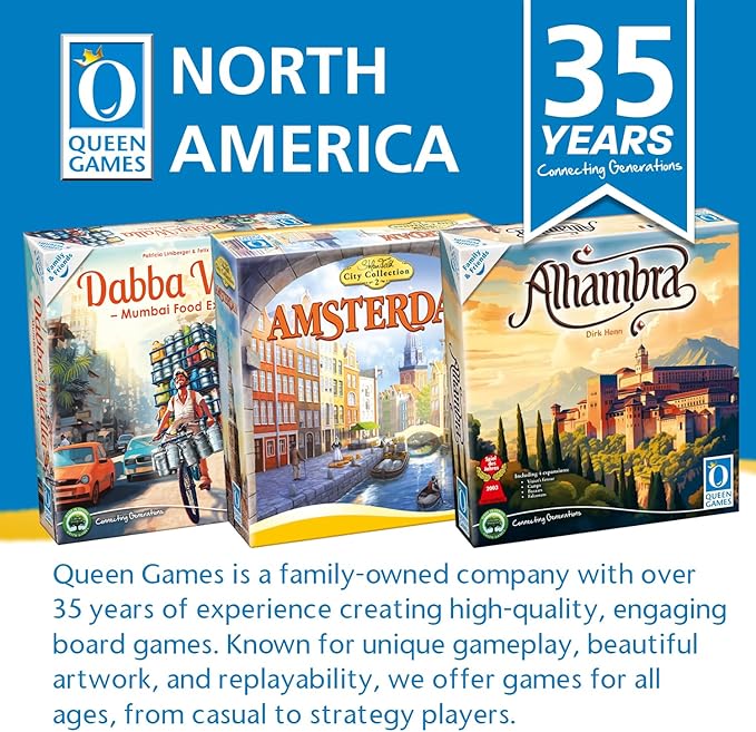 Queen Games Dabba Walla - Mumbai Food Express Strategy Board Game 2-4 Players Family Board Game