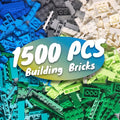 1500 Pieces Building Bricks Classic Bulk Small Blocks Classic Bricks Set Basic Building Blocks Compatible with All Major Brands(Natural Colors)