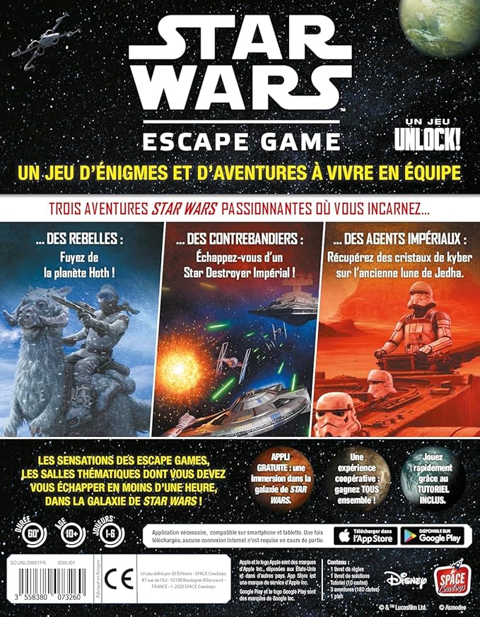 Asmodee Star Wars UNLOCK! The Escape Game - Embark on Epic Escape Room Adventures in a Galaxy Far Far Away Cooperative Game for Kids &amp Adults Ages 10+ 1-6 Players 1 Hour Playtime