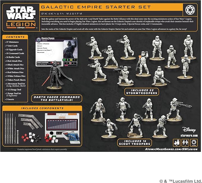 Atomic Mass Games Star Wars: Legion Galactic Empire Starter Set - Tabletop Miniatures Game Strategy Game for Kids and Adults Ages 14+ 2 Players 3 Hour Playtime Made