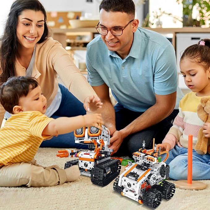 4 in 1 STEM Educational Building Block Robot Kit - App &amp Remote Control Robot Toys for Kids Aged 6-12