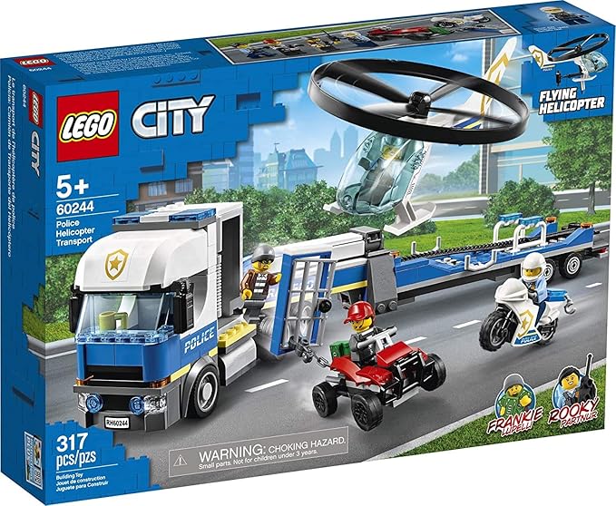 LEGO City Police Helicopter Chase 60244 Police Toy Cool Building Set for Kids (317 Pieces)