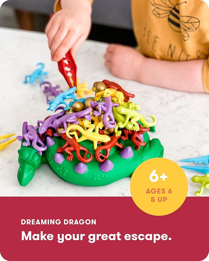 SimplyFun Dreaming Dragon - A Game for Kids Based on Steady Hands Concentration and A Little Luck - 2 to 4 Players - Kids Game Ages 6 &amp Up