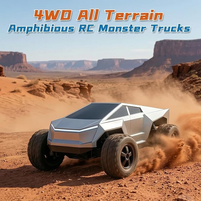 Cyber Toy Car for Kids - 1/18 Cyber Remote Control Car Hobby Monster Truck Toys 2.4GHz Off-Road Vehicles Birthday Gifts for Boys 4-6 Years Old Kids Age 5-7
