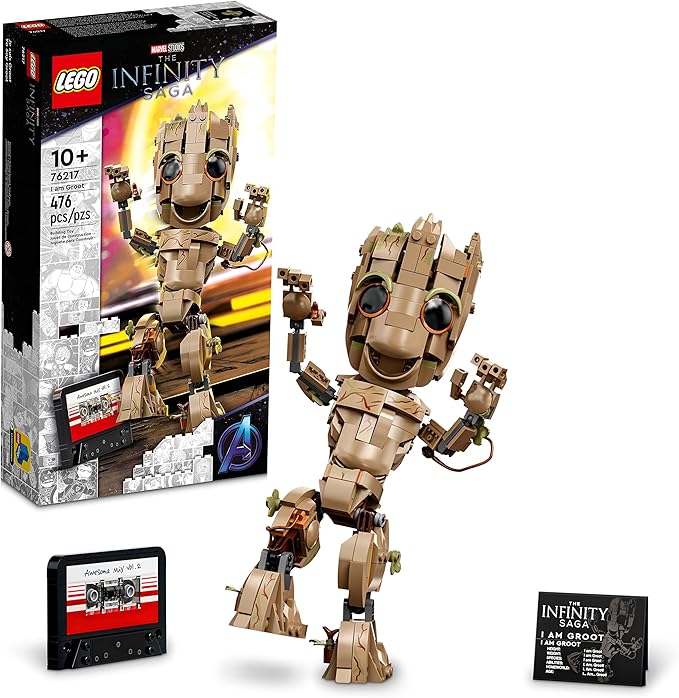 Lego Marvel I am Groot 76217 Building Toy Set - Action Figure from The Guardians of The Galaxy Movies Baby Groot Model for Play and Display Great for Kids Boys Girls and Avengers Fans Ages 10+
