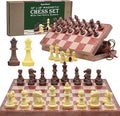 Magnetic Travel Chess Set for Kids and Adults. Portable 12 x 12 Chess Board Game for Beginner &amp Advance Players. Chess Sets for Adults with 2 Extra Queens &amp 2 Storage Bags for Chess Pieces.