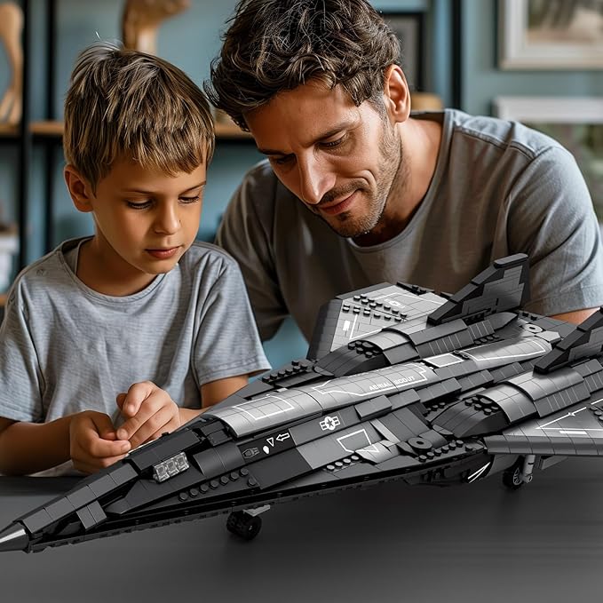 JMBricklayer Military Plane Building Blocks Set 60012 Cool SR-72 Eagle Reconnaissance Aircraft Building Toys Set Collectible and Display Airplane Model Ideal Gift for Adult Military Fans