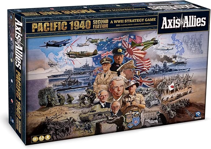 Renegade Game Studios Axis &amp Allies 1940 Pacific Second Edition WWII Strategy Board Game War Miniatures Two to Four Players Ages Fourteen Plus