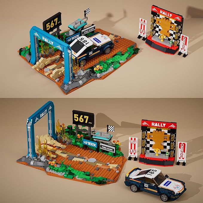 Car Building Set Off-Road Racing Car Buildings Blocks Sets for Adults Kids 8+ Miniature Vehicle Model w/ Forest Scene Modular Cars Building Kit Toys Gift for Birthday HolidaysFinal Glory 1081Pcs