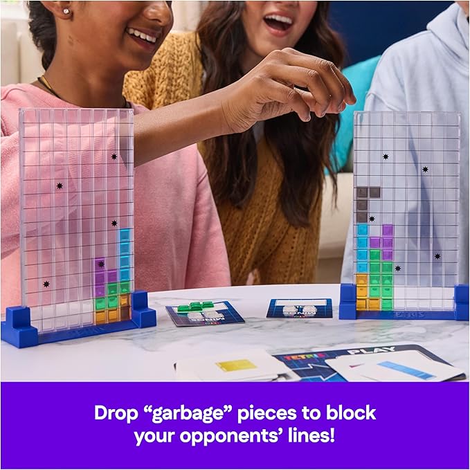 Spin Master Games Tetris: The Board Game Play the Classic Puzzle Game Tetris in Real Life Multiplayer Head-to-Head Puzzle Challenge 2-4 Players Easter Gift Ages 8 &amp Up