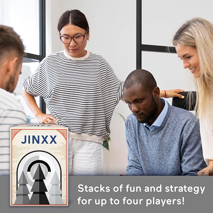 Looney Labs Jinxx – A Compact Abstract Strategy Game for 2-4 Players Featuring Stackable Pyramids