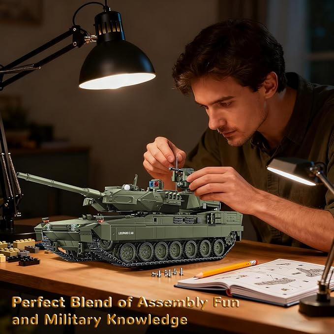 Leopard 2 A8 Army Tank Building Sets Military Vehicles Model Kits Collectible for Boys Adults - 2306Pcs
