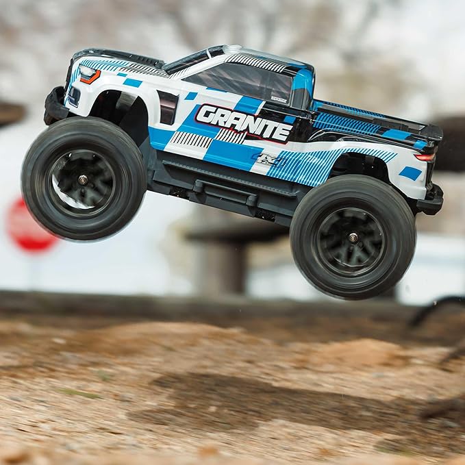 ARRMA RC Truck 1/10 Granite 4X4 RTR Brushed Monster Truck Blue RTR (Battery and Charger Not Included) ARA4202V4T2