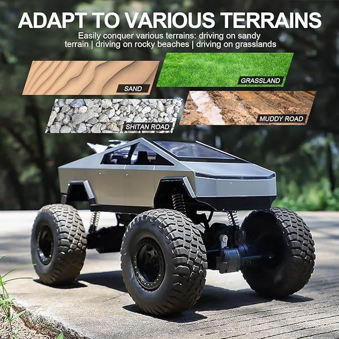 1:8 Huge Climbing Car Remote Control Truck RC Pickup Model Car Motorcycle Powerful 4x4 Vehicle for All Various Terrains Great Christmas and New Year Gift for Kids Automobile