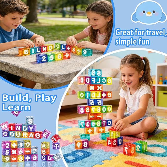 Magnetic Alphabet Letters and Numbers for Kids - 40 Piece Educational Learning Toys for Toddlers Ages 3-6 ABC Magnets for Preschool Kindergarten Homeschool with Storage Case