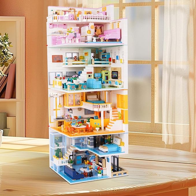 Friends House Building Block Set Pets Collection Small Brick Model Set Creative Mini Toy Building Sets Children’s Day Birthday for Teens Kids Boys Girls 8+ 1048 PCS