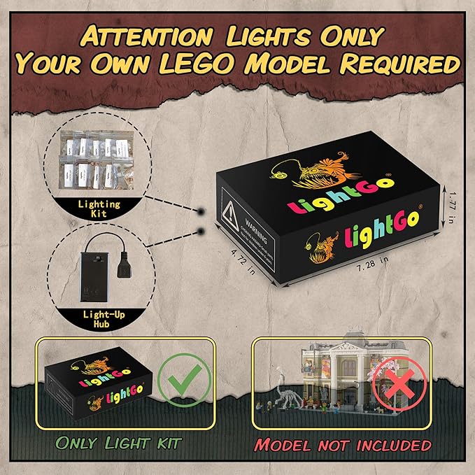 LightGo LED Lighting Kit Designed for Lego 10326 Natural History Museum Modular Buildings Set - Not Include Model (Remote Version)