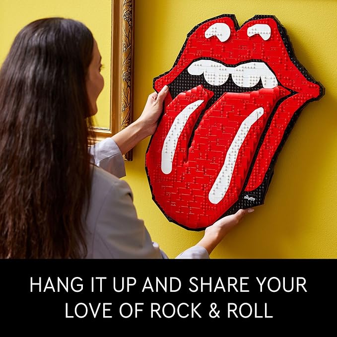 LEGO Art The Rolling Stones 31206 Logo Wall Décor Building Set for Adults Men Women Husband Wife Music Lovers DIY Home or Office 3D Decoration 60th Anniversary Collectors Set