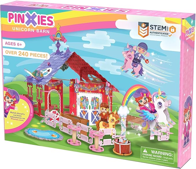 Unicorn Barn | Build-Your-Own Magical Animals Farm Play Set Kids 3D Puzzle Toy - STEM Girl Toys Ages 6-7 and Up