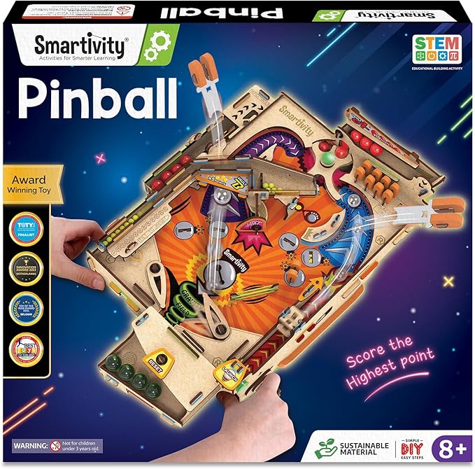 Smartivity DIY Pinball Machine for Kids 8-14 Years Old | Global Award Winning Arcade Game | Build Your Own Pinball I Birthday Gift for Smart Kids | STEM Toy for Boys &amp Girls