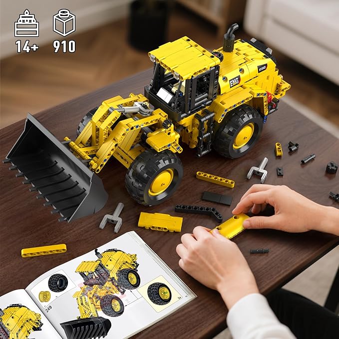 Mould King Technik Wheel Loader Builidng Sets 17084 MOC Construction for Adults Engineering Vehicle Model Kits with with Articulated Steering/Scoop (910PCS+)