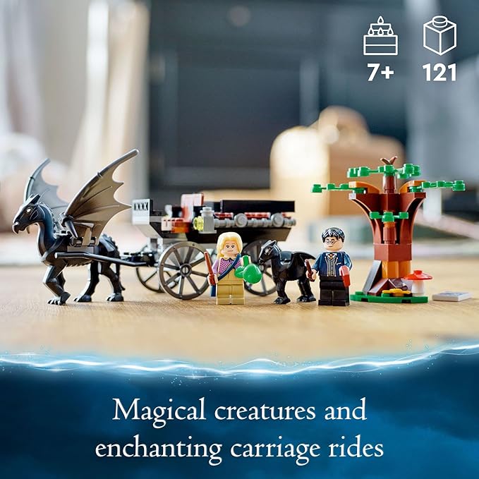 LEGO Harry Potter Hogwarts Carriage &amp Thestrals Set 76400 Building Toy for Kids 7 Plus Years Old with 2 Winged Horse Figures and Luna Lovegood Minifigure