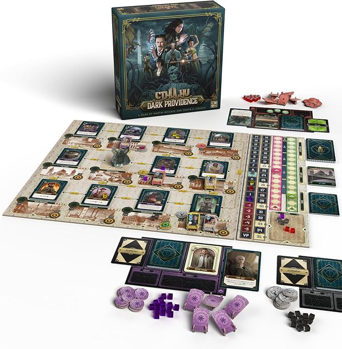 Cthulhu: Dark Providence Board Game - Secret Alignment Deckbuilding Game Immersive Strategy Game for Kids &amp Adults Ages 14+ 1-5 Players 90 Minute Playtime Made by CMON