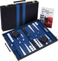 Get The Games Out Top Backgammon Set - Classic Board Game Case - Best Strategy &amp Tip Guide - Available in Small Medium and Large Sizes (Blue Large)