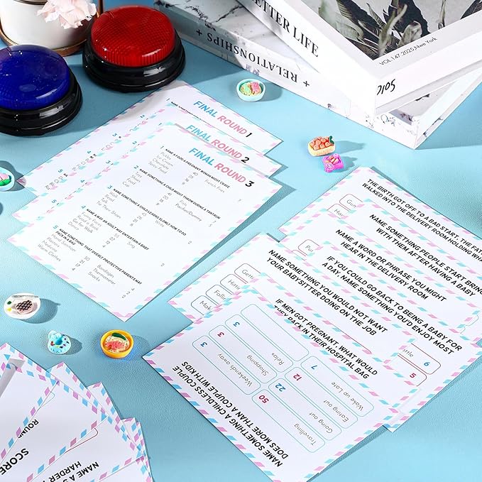 Baby Shower Friendly Feud Game with 2 Answer Buzzers Feud Card for Family Game Night Fun Trivia Quiz for Party Office Class Groups Team Building