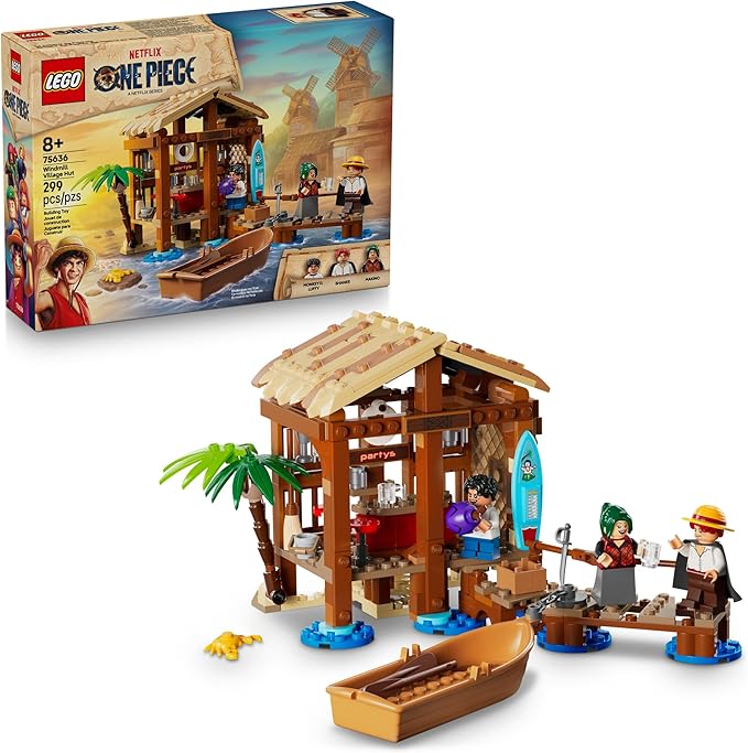 LEGO ONE Piece Windmill Village Hut Building Blocks - Pretend Play Building Toy for Boys &amp Girls Ages 8+ - Toy Figures &amp Playset for Anime Fans - Gift Idea for Birthdays - 75636